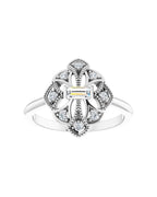 Anel Vintage em Ouro 14k com Diamantes Naturais