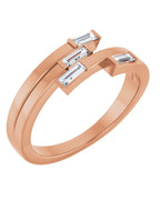 Anel Geométrico em Ouro 14k com Diamantes Naturais – Modelo 5