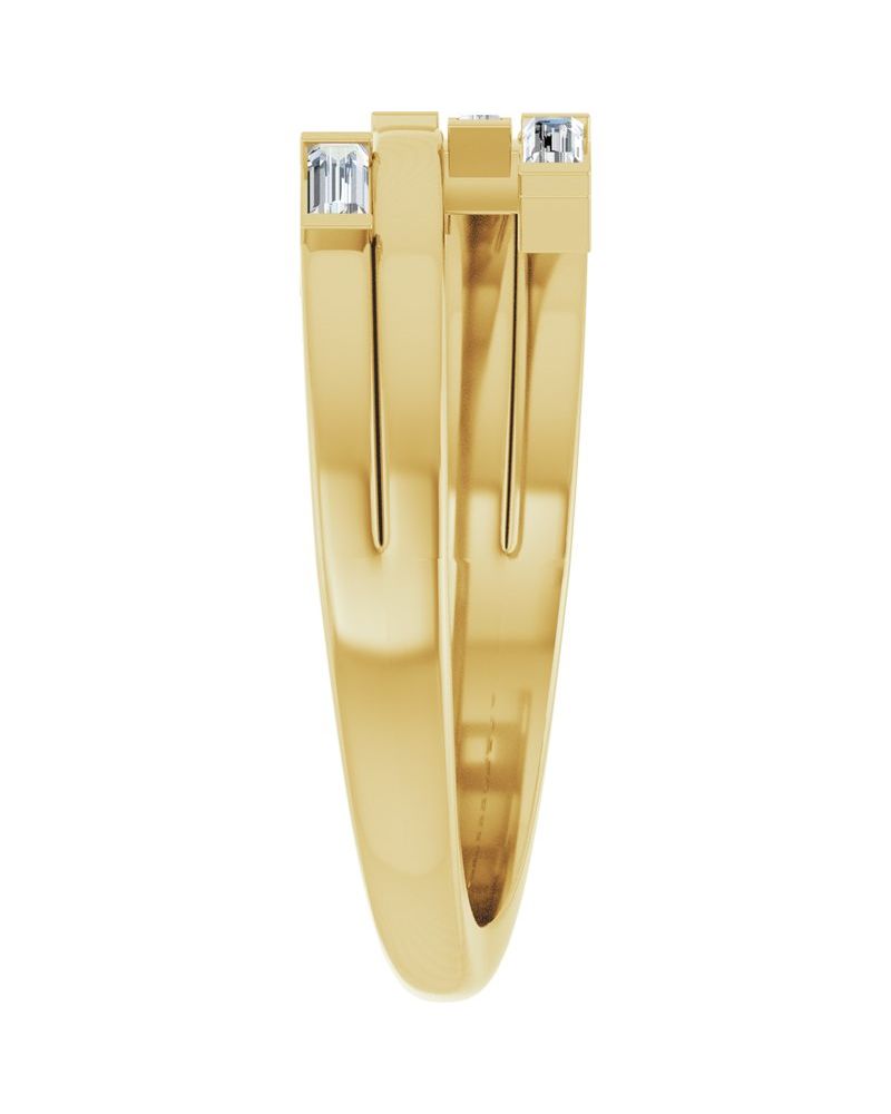 Anel Geométrico em Ouro 14k com Diamantes Naturais – Modelo 5