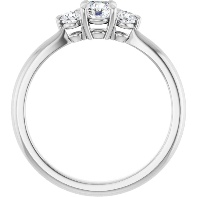 Três Pedras Modelo 2 – Ouro Branco 14k – vista frontal