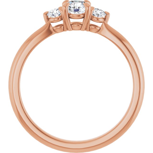 Três Pedras Modelo 2 – Ouro Rosé 14k – vista frontal