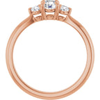 Três Pedras Modelo 2 – Ouro Rosé 14k – vista frontal