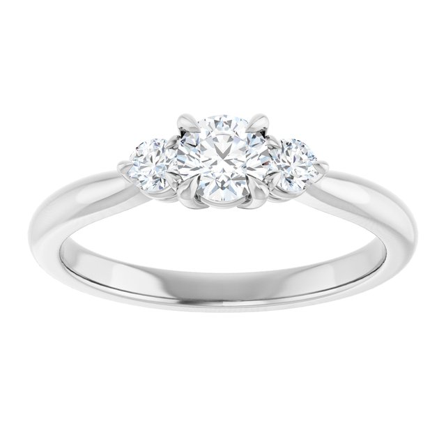 Três Pedras Modelo 2 – Ouro Branco 14k – vista de cima