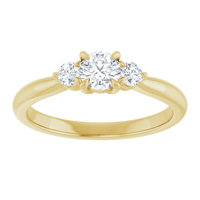 Três Pedras Modelo 2 – Ouro Amarelo 14k – vista de cima