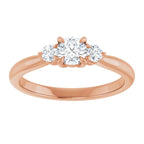 Três Pedras Modelo 2 – Ouro Rosé 14k – vista de cima