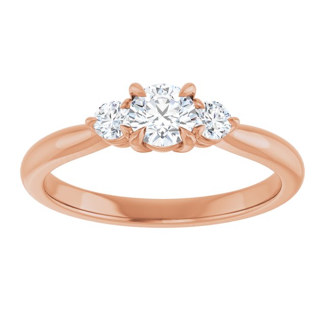 Três Pedras Modelo 2 – Ouro Rosé 14k – vista de cima