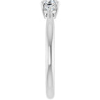 Três Pedras Modelo 2 – Ouro Branco 14k – perfil