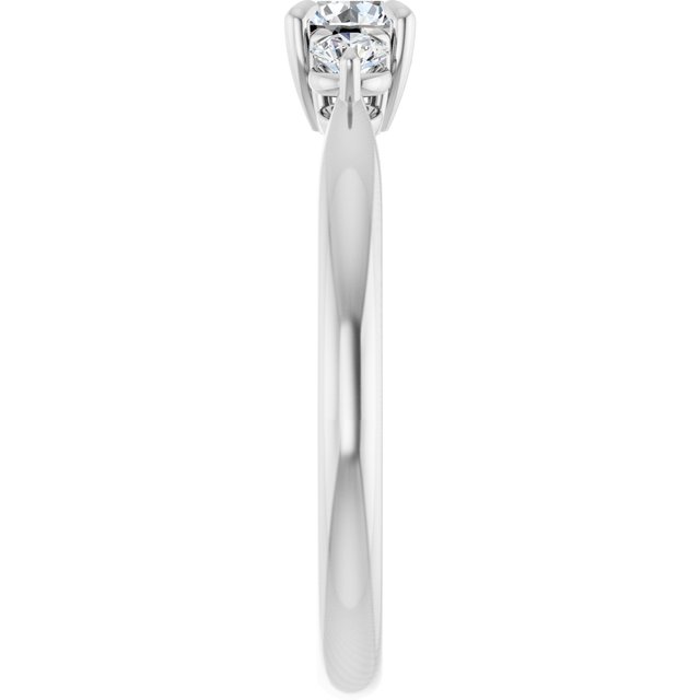 Três Pedras Modelo 2 – Ouro Branco 14k – perfil