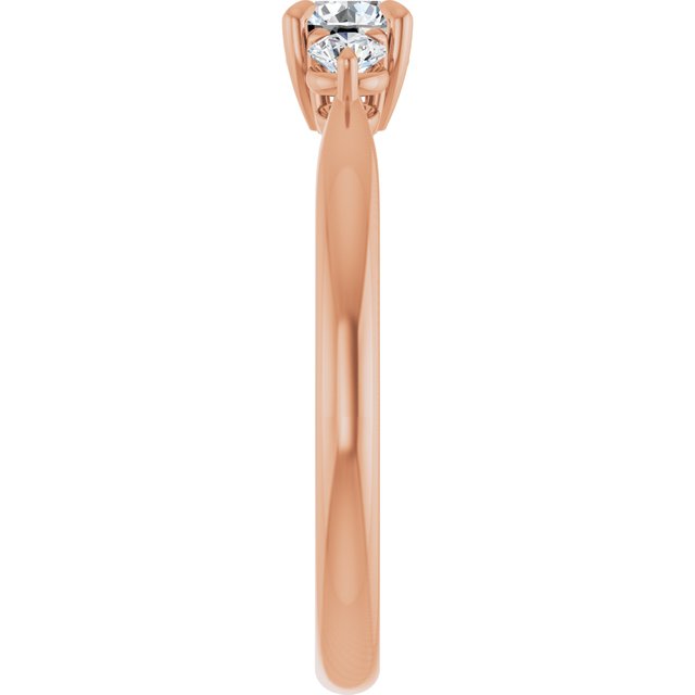 Três Pedras Modelo 2 – Ouro Rosé 14k – perfil