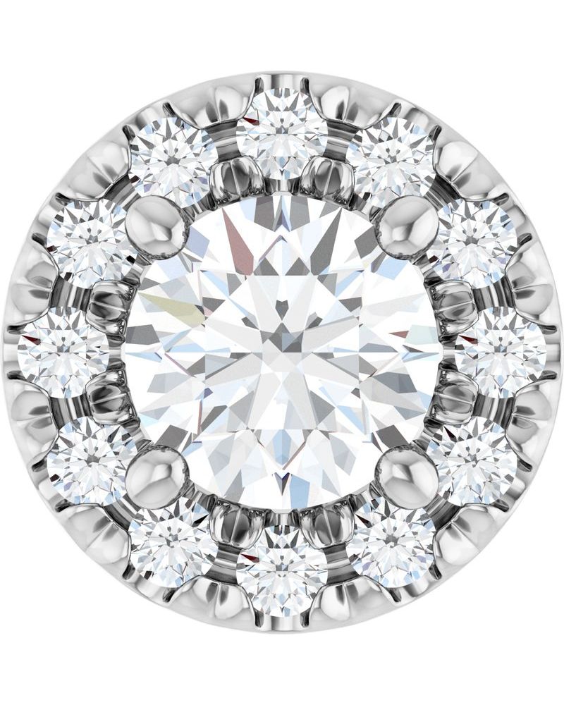 Pingente Halo em Ouro 14k com Diamantes de Laboratório – Modelo 3