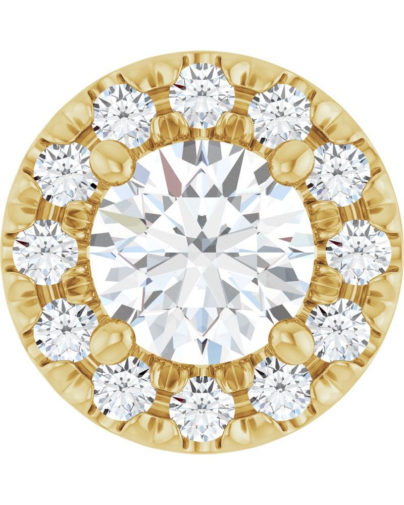 Pingente Halo em Ouro 14k com Diamantes de Laboratório – Modelo 3