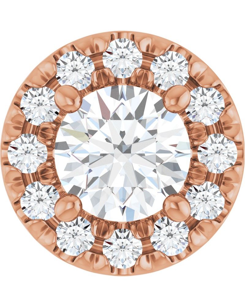 Pingente Halo em Ouro 14k com Diamantes de Laboratório – Modelo 3