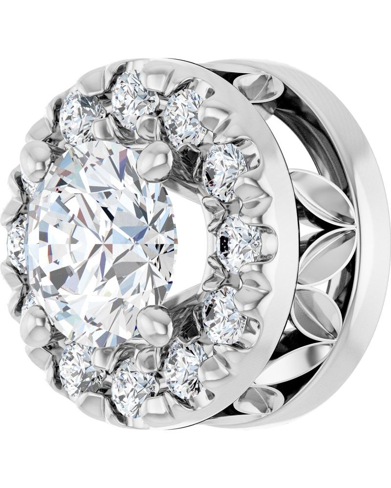 Pingente Halo em Ouro 14k com Diamantes de Laboratório – Modelo 3