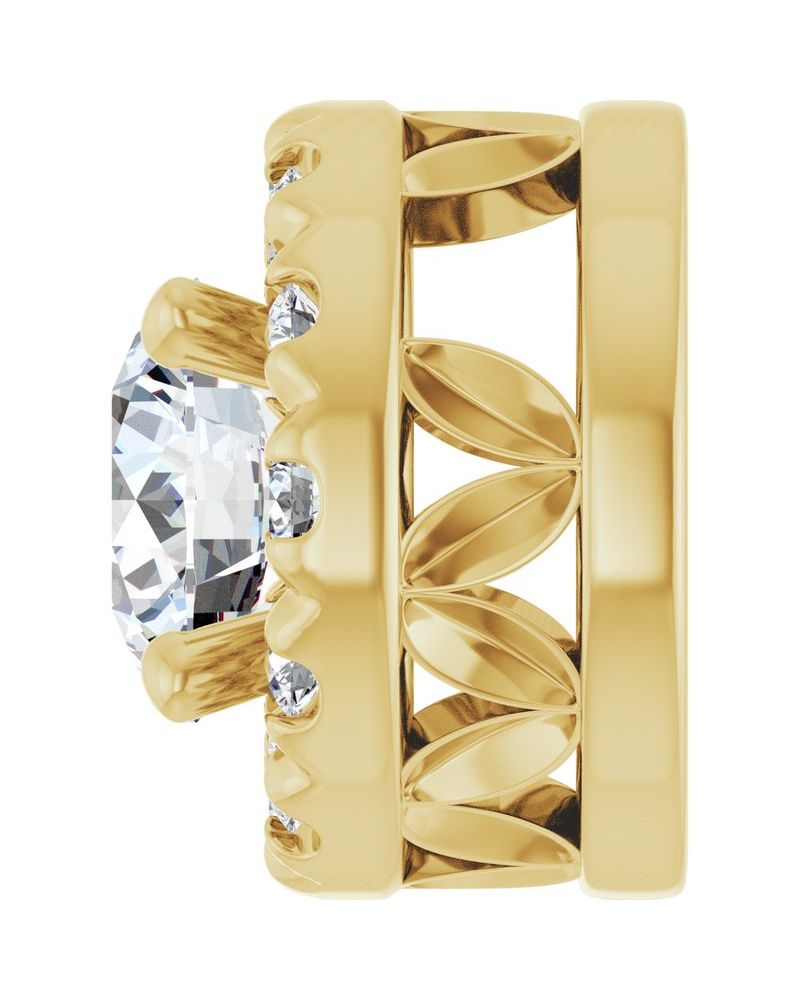 Pingente Halo em Ouro 14k com Diamantes de Laboratório – Modelo 3