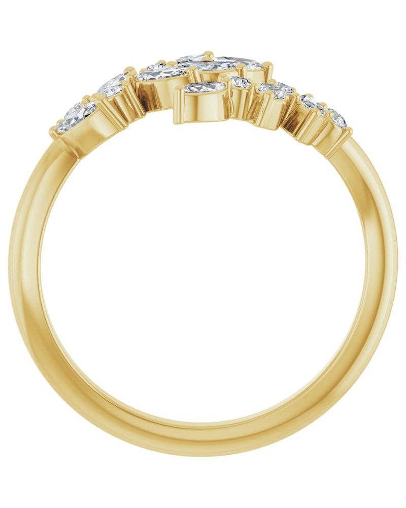 Anel Bypass em Ouro 14k com Diamantes Naturais – Modelo 4