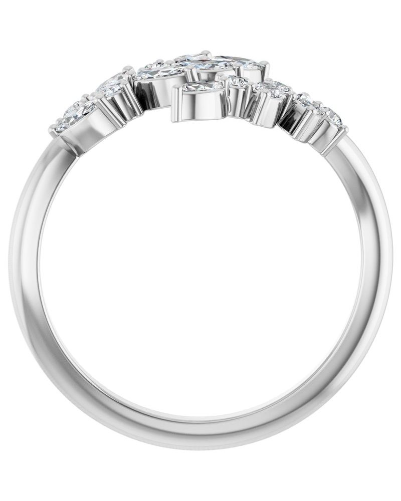 Anel Bypass em Ouro 14k com Diamantes de Laboratório – Modelo 2