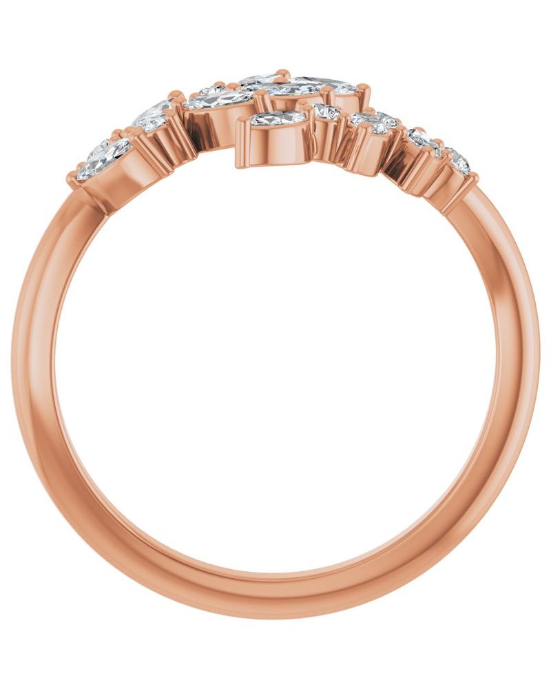 Anel Bypass em Ouro 14k com Diamantes Naturais – Modelo 4