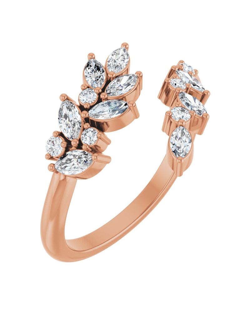 Anel Bypass em Ouro 14k com Diamantes de Laboratório – Modelo 2