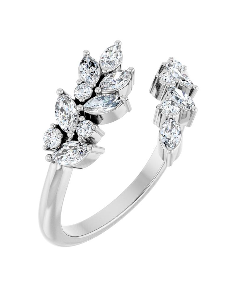 Anel Bypass em Ouro 14k com Diamantes de Laboratório – Modelo 2