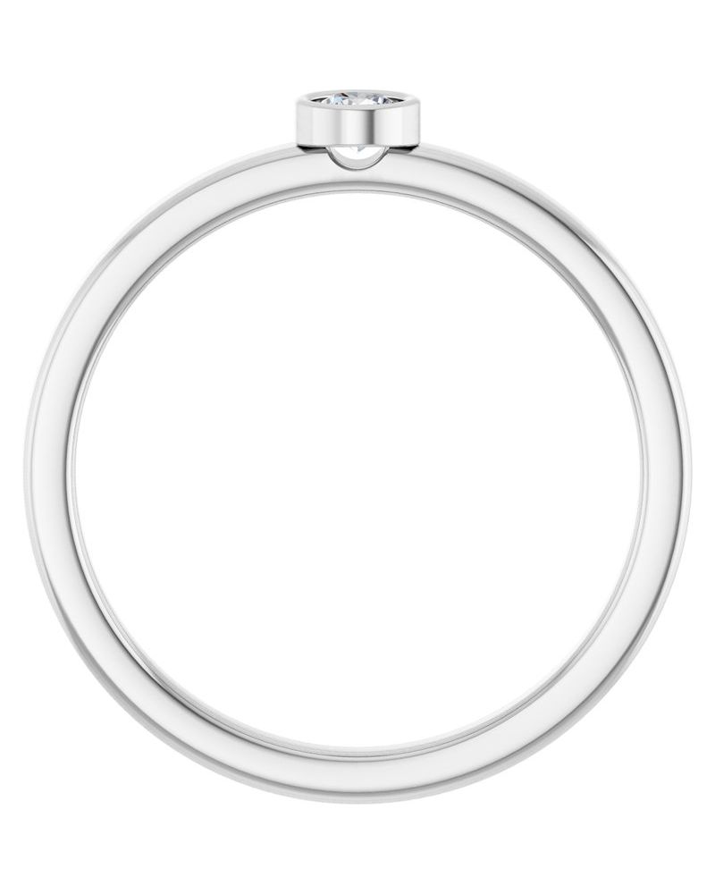 Anel Solitário com Cravação Bezel em Ouro 14k com Diamantes Naturais – Modelo 5