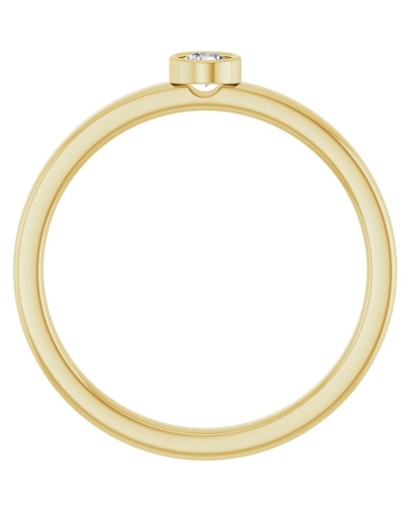 Anel Solitário com Cravação Bezel em Ouro 14k com Diamantes Naturais – Modelo 5