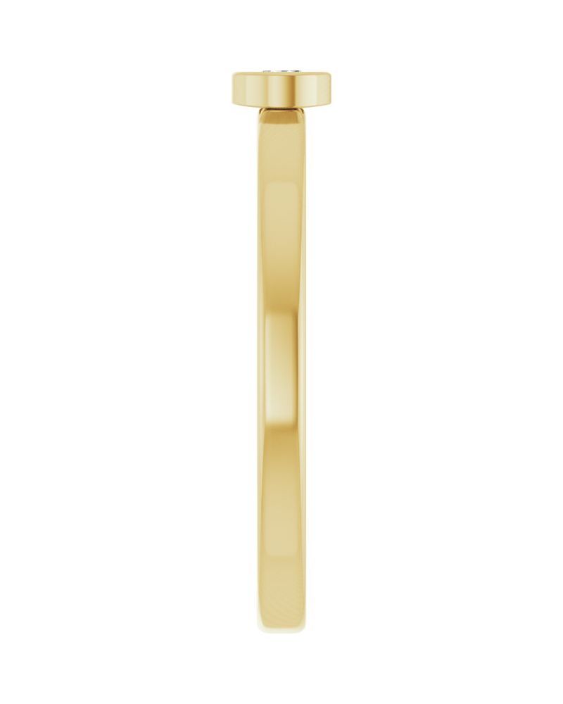 Anel Solitário com Cravação Bezel em Ouro 14k com Diamantes Naturais – Modelo 5