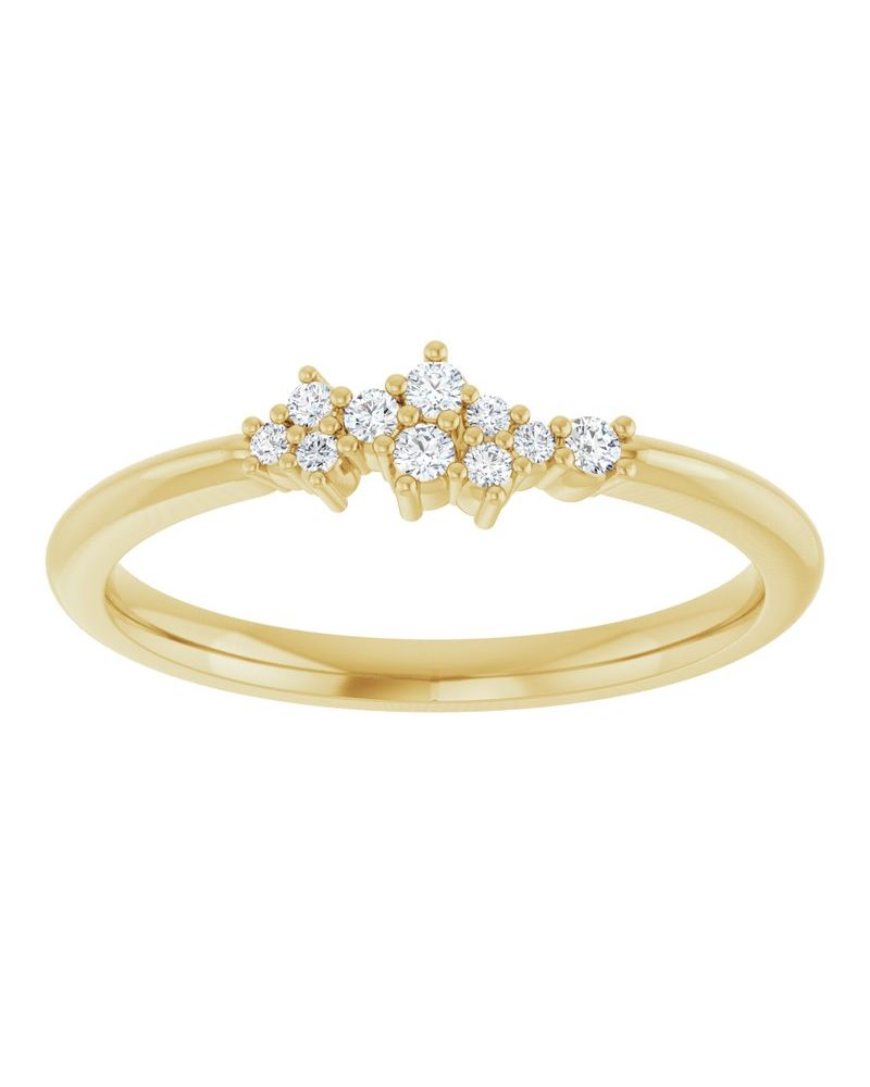 Anel Cluster Empilhável em Ouro 14k com Diamantes Naturais – Modelo 2