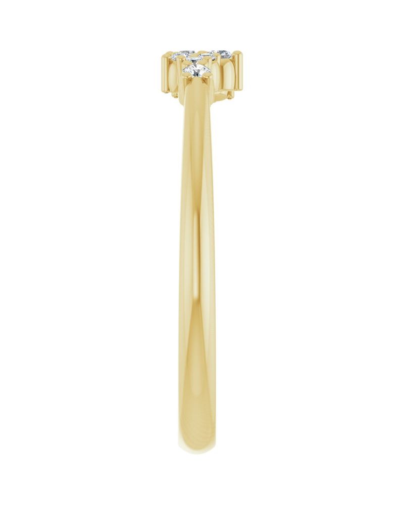 Anel Cluster Empilhável em Ouro 14k com Diamantes Naturais – Modelo 2