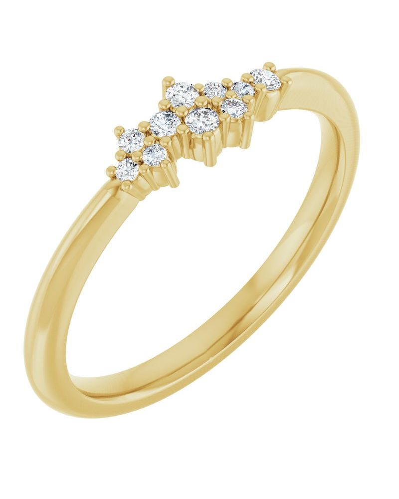 Anel Cluster Empilhável em Ouro 14k com Diamantes Naturais – Modelo 2