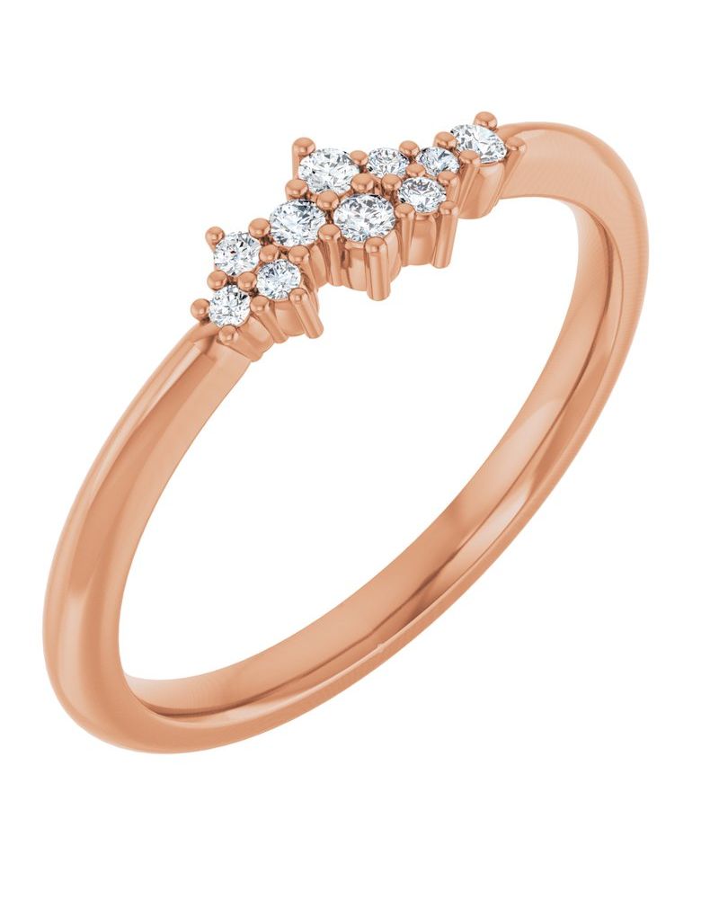 Anel Cluster Empilhável em Ouro 14k com Diamantes Naturais – Modelo 2