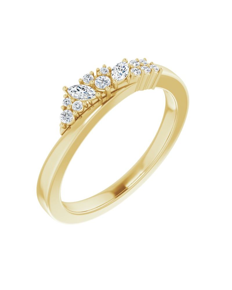 Anel Cravejado em Ouro 14k com Diamantes Naturais – Modelo 18
