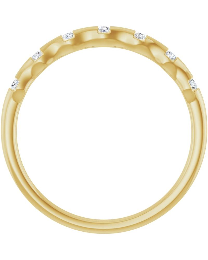 Anel Cravejado Empilhável em Ouro 14k com Diamantes de Laboratório – Modelo 4