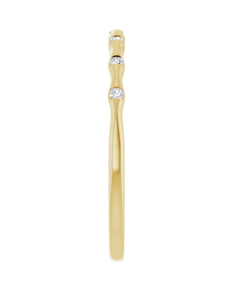 Anel Cravejado Empilhável em Ouro 14k com Diamantes Naturais – Modelo 9