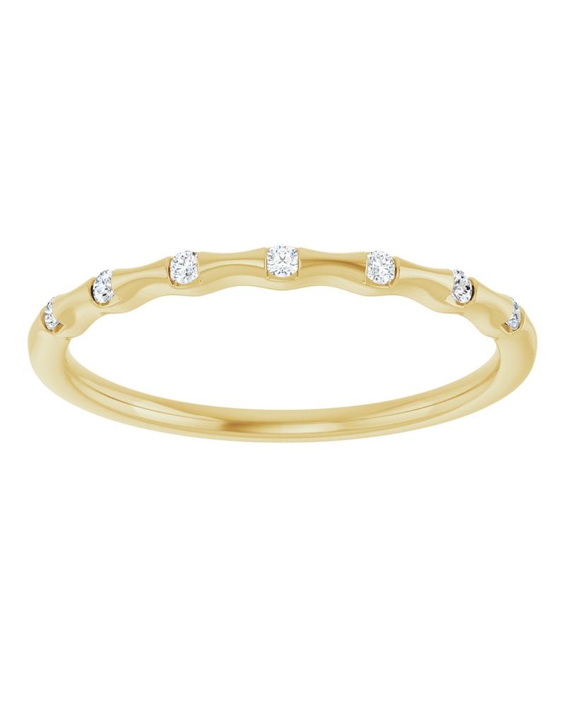 Anel Cravejado Empilhável em Ouro 14k com Diamantes Naturais – Modelo 9