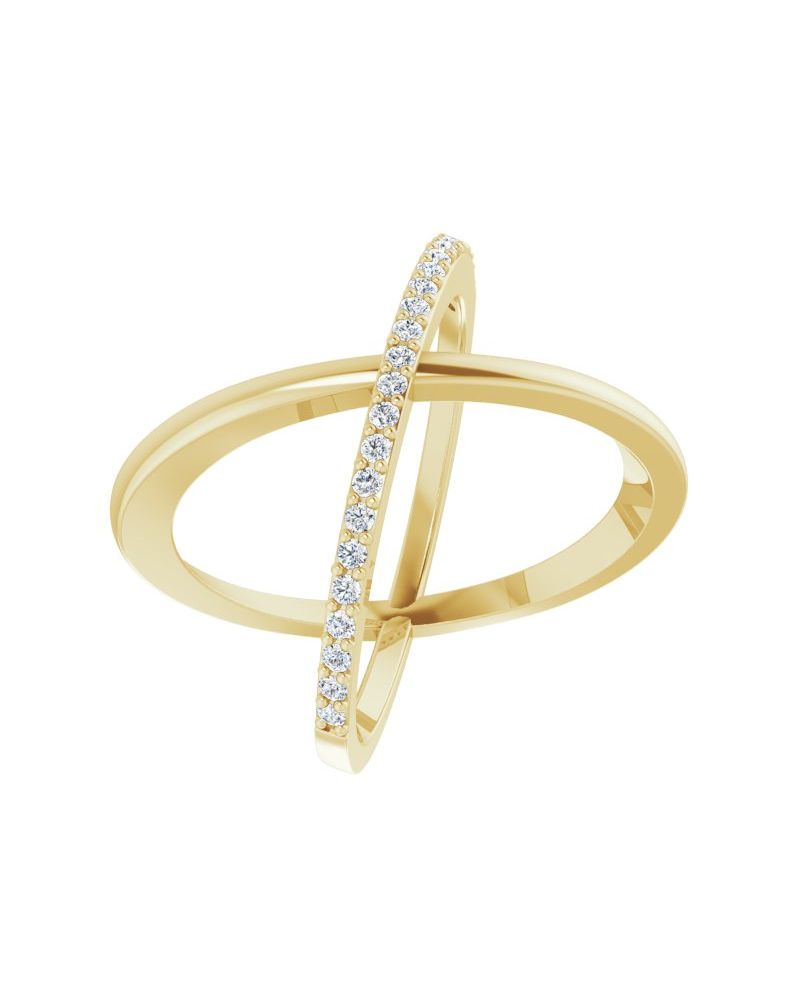 Anel Entrelaçado em Ouro 14k com Diamantes Naturais – Modelo 18
