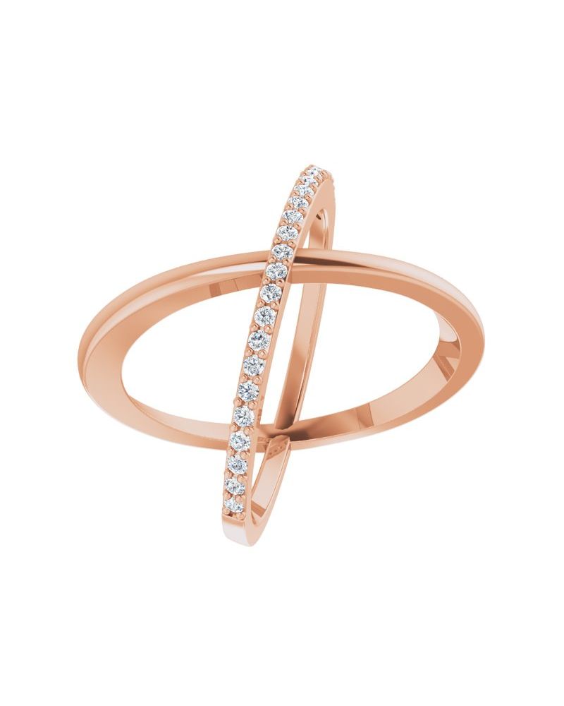 Anel Entrelaçado em Ouro 14k com Diamantes Naturais – Modelo 18