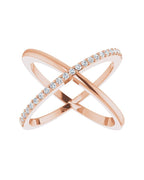 Anel Entrelaçado em Ouro 14k com Diamantes Naturais – Modelo 18