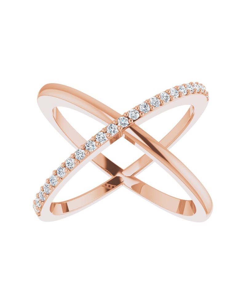 Anel Entrelaçado em Ouro 14k com Diamantes Naturais – Modelo 18