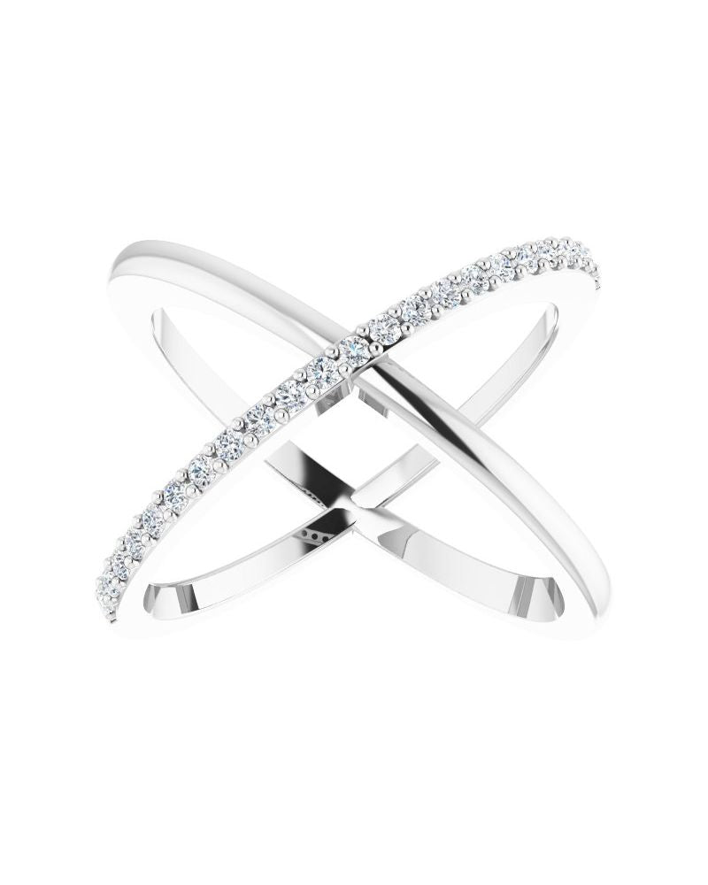 Anel Entrelaçado em Ouro 14k com Diamantes Naturais – Modelo 18