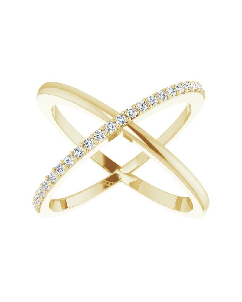 Anel Entrelaçado em Ouro 14k com Diamantes Naturais – Modelo 18