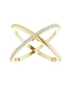 Anel Entrelaçado em Ouro 14k com Diamantes Naturais – Modelo 18