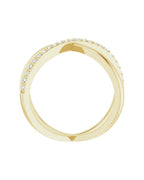 Anel Entrelaçado em Ouro 14k com Diamantes Naturais – Modelo 18