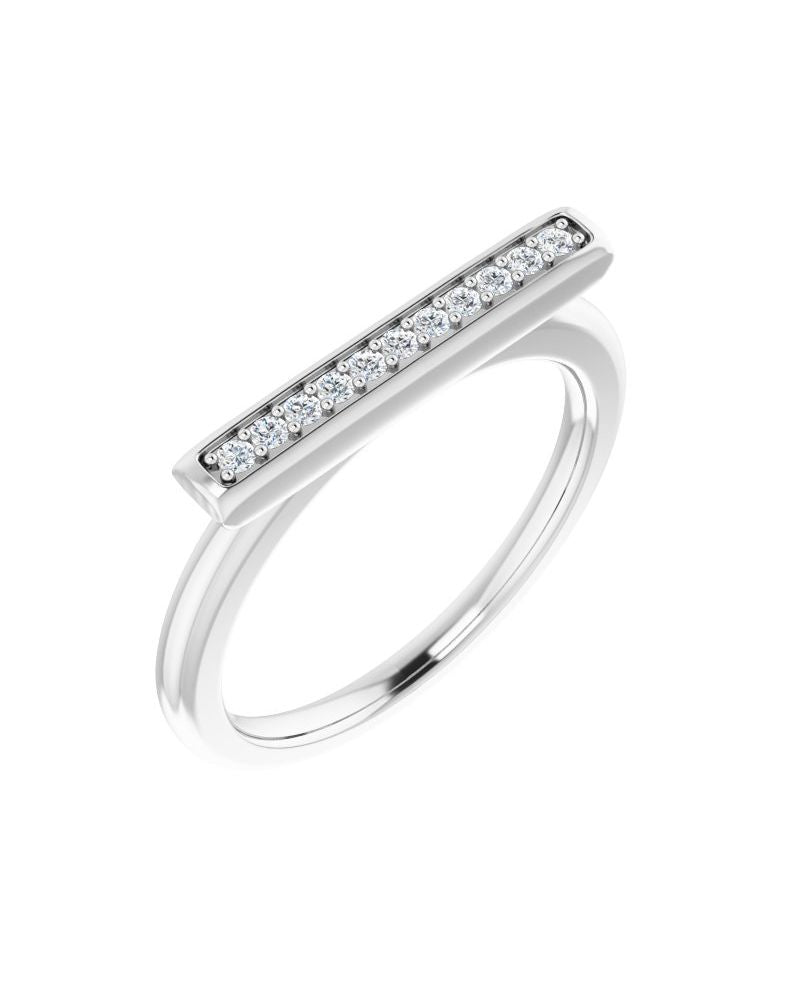 Anel Barra em Ouro 14k com Diamantes Naturais – Modelo 4