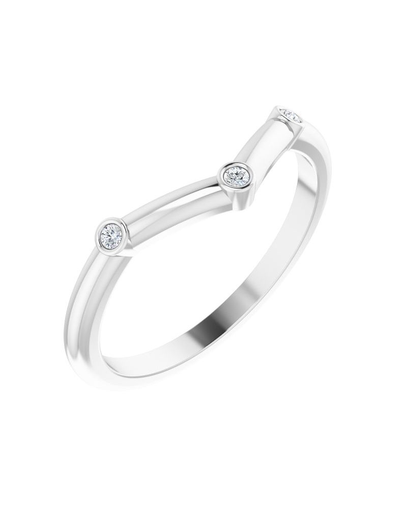 Anel em V Empilhável em Ouro 14k com Diamantes Naturais – Modelo 2