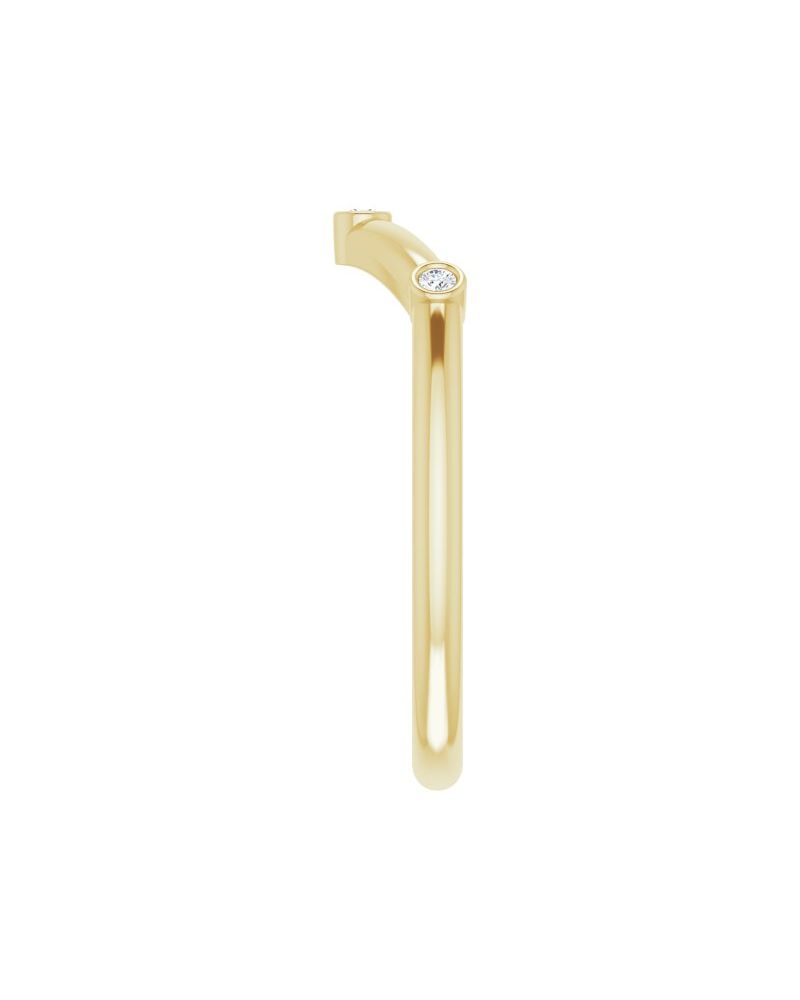 Anel em V Empilhável em Ouro 14k com Diamantes Naturais – Modelo 2