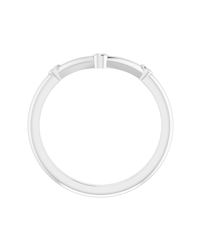 Anel em V Empilhável em Ouro 14k com Diamantes Naturais – Modelo 2