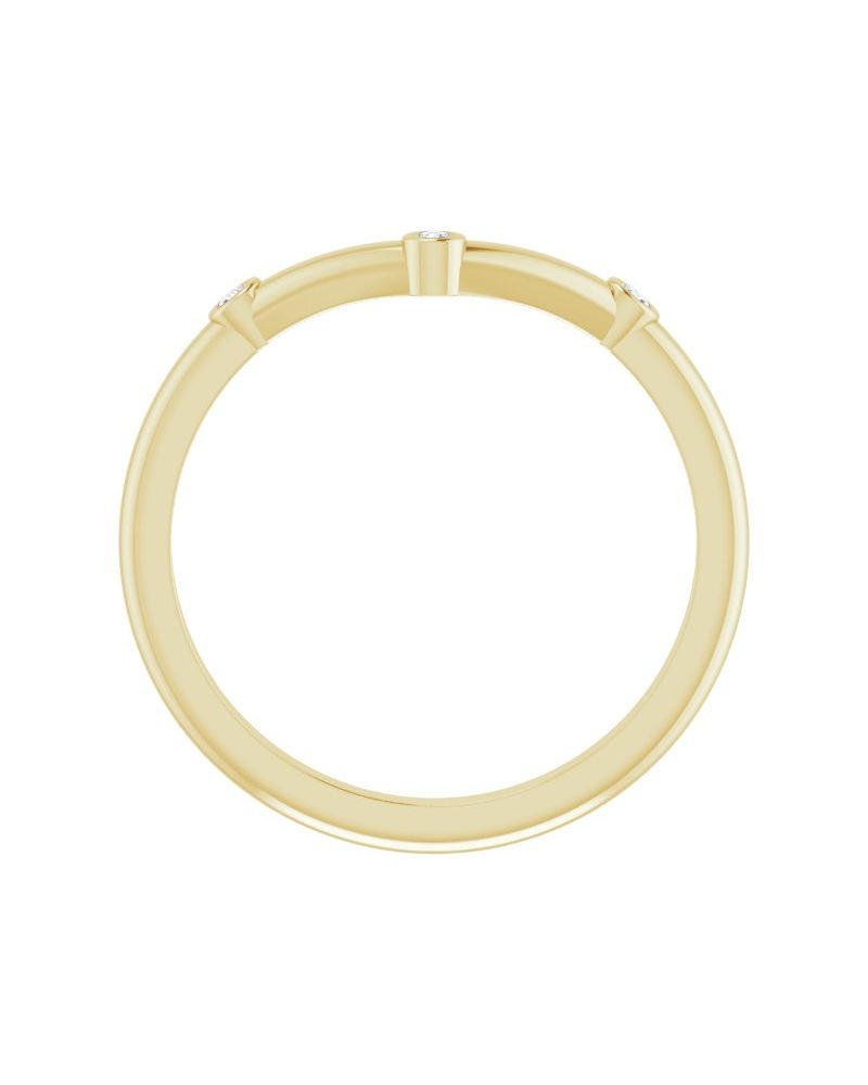 Anel em V Empilhável em Ouro 14k com Diamantes Naturais – Modelo 2