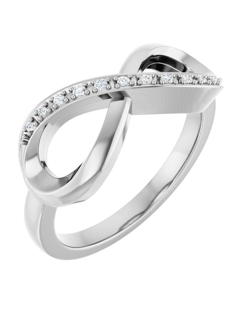 Anel Infinito em Ouro 14k com Diamantes Naturais – Modelo 4