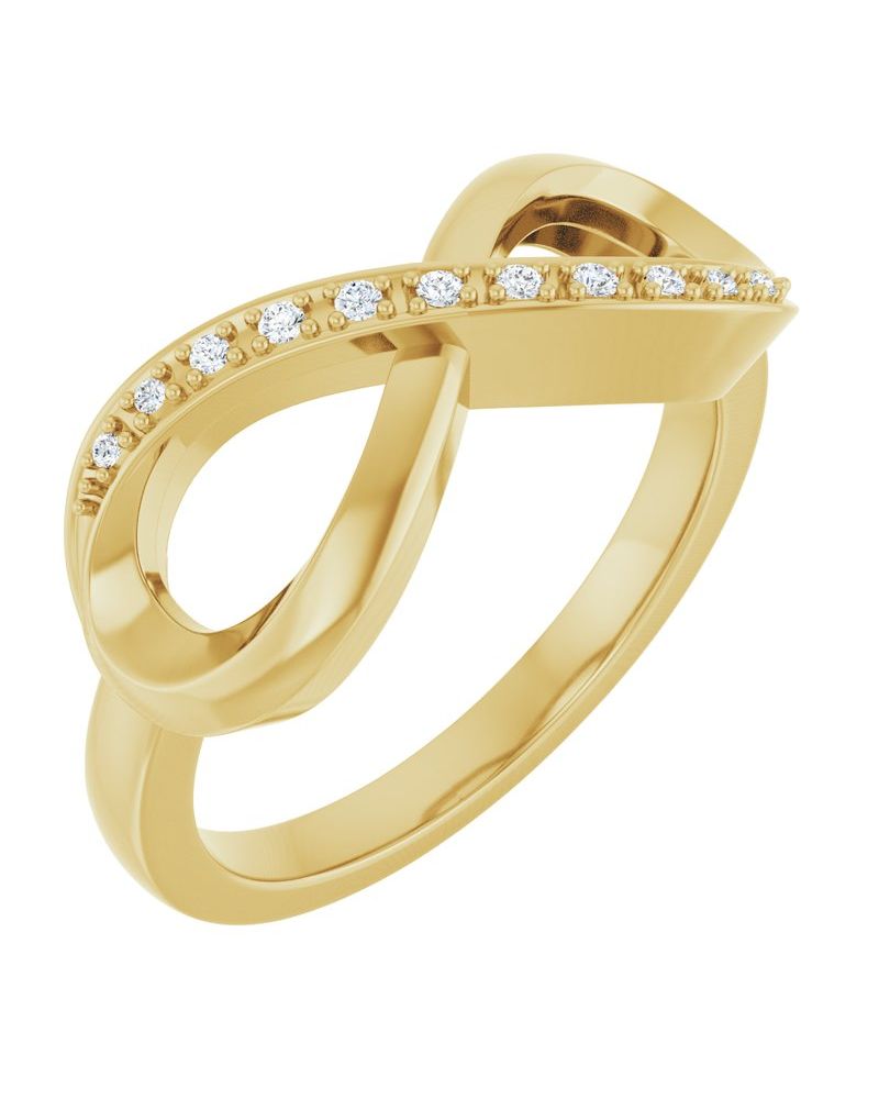 Anel Infinito em Ouro 14k com Diamantes Naturais – Modelo 4