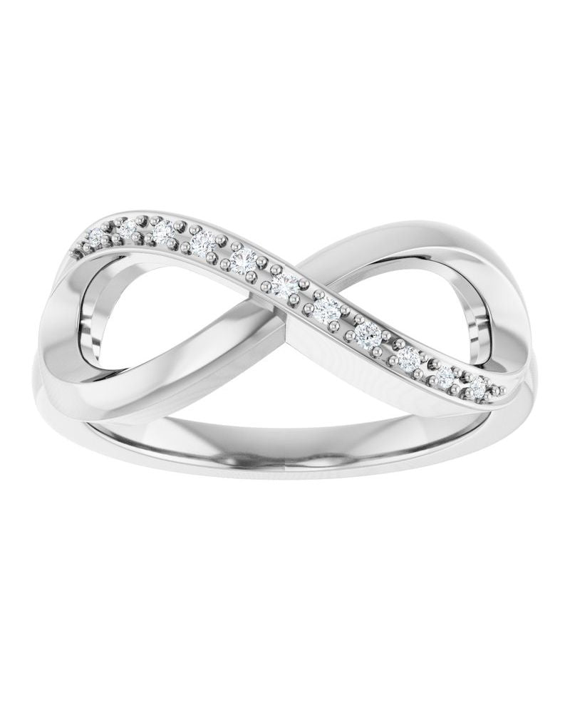 Anel Infinito em Ouro 14k com Diamantes Naturais – Modelo 4